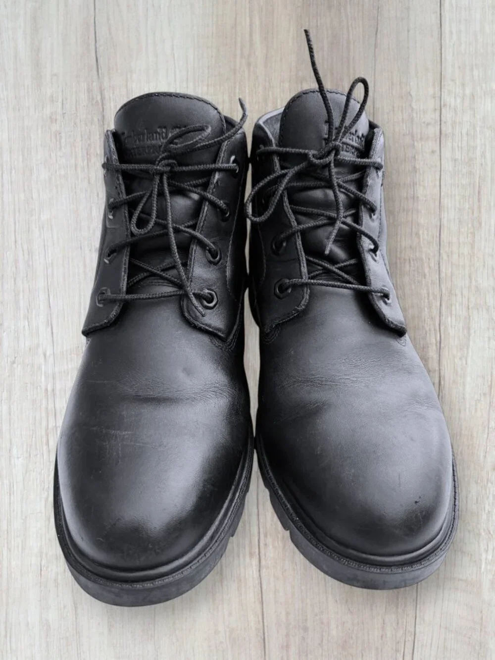Timberland Waterproof Chukka Boots Black Leather Men's 10.5 Lace Up Work Boots